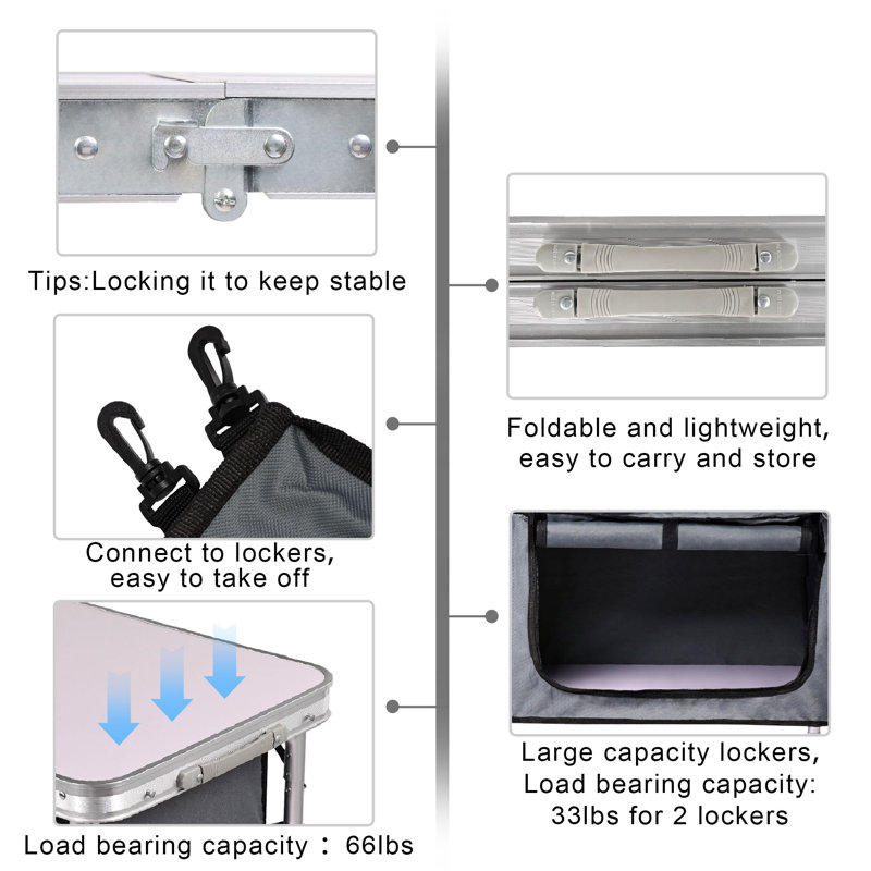 Arlmont & Co. AHB Picnic Table Camping Table Folding Table
